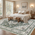 Area Rugs 10x12 Living Room Rug: Washable Rug Soft Vintage Boho Medallion - Image 3