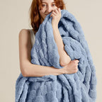 Bedsure GentleSoft Ashley Blue Throw Blanket - Image 2
