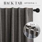 RYB HOME Grey Linen 100% Blackout Curtains - Image 7