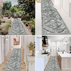 HEBE Hallway Runner Rug 2'x8' Washable Vintage Distressed Area Rugs Non Slip - Image 6