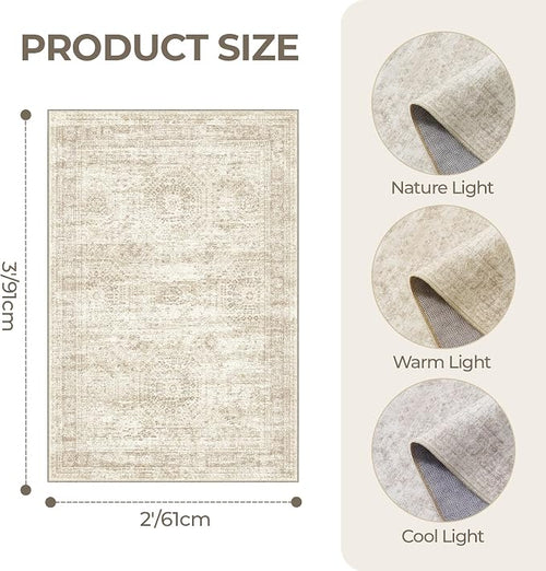 2x3 Washable Rug Runner for Bathroom, Soft Entryway Rug for Laundry Room - Image 2