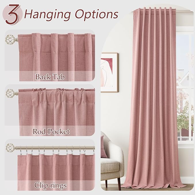Guken 100% Blackout Curtains 102 Inch Length 2 Panels Set - Image 6
