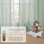 LAMIT Light Sage Linen Curtains 84 inch Length 2 Panels Set, Linen Textured - Image 4