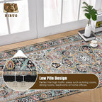 Washable Area Rug 2'6'' x 8' Vintage Traditional Persian Mat - Image 5