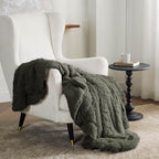 Bedsure GentleSoft Fuzzy Sherpa Faux Fur Twin Blanket Olive Green Cozy Gifts - Image 6