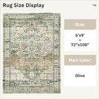 6x9 Area Rugs for Living Room Non-Slip Washable Rugs 6x9 Vintage Rug for - Image 3