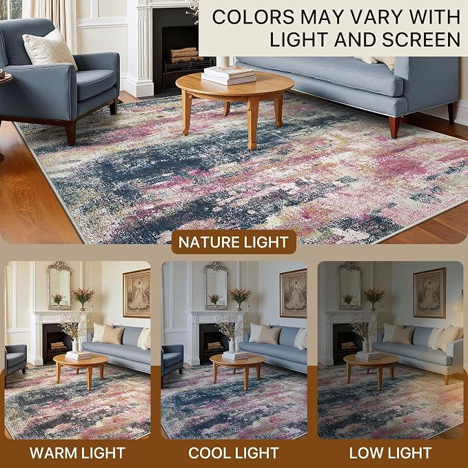 Area Rugs 8x10 for Living Room Bedroom, Modern Abstract Machine Washable Rug - Image 6