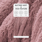 Bedsure GentleSoft Fluffy Dusty Pink King Size Blanket - Image 2