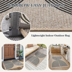 Lahome Enfys Rainbow Easy Jute Rug, Farmhouse Neutral Lightweight Non Shedding - Image 4