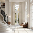 Eggshell Beige Linen Curtains for Living Room 126 Inches Long Light Filtering by Nanspring