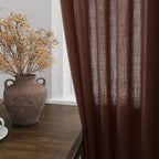 Extra Long Rustic Brown Linen Curtains 120 Inch - Image 4