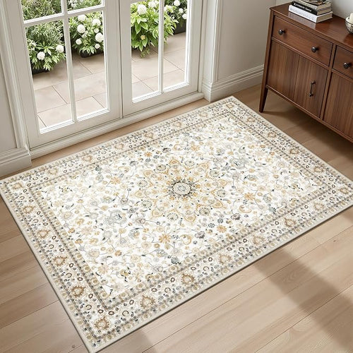 2x3 Area Rugs Living Room Rug: Washable Vintage Boho Rug No Slip Stain by EXPEDIX