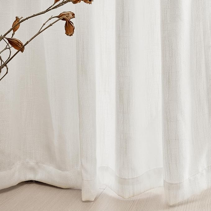 MYSKY HOME Short Curtains for Bedroom Small Windows, Light Filtering Sheer - Image 5