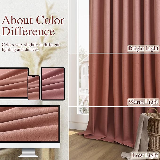Guken 100% Blackout Curtains 63 Inch Length 2 Panels Set - Image 7