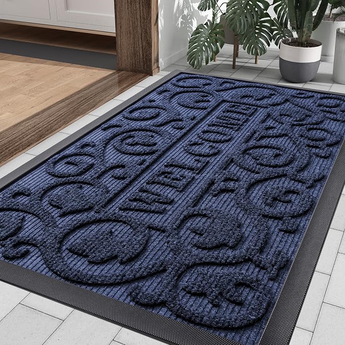 Smiry Welcome Door Mat Outside Entrance, Heavy Duty Trap Dirt and Moisture Easy by Smiry