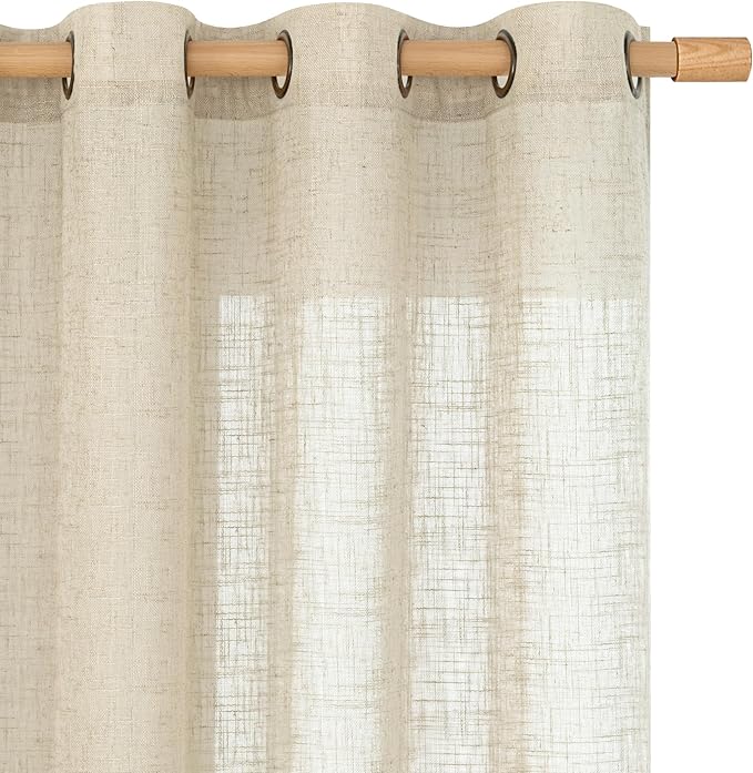LAMIT Semi Sheer Linen Curtains 78 Inch Length by LAMIT