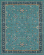 Boho 9x12 Large Teal Green Washable Living Room Rug - Image 8