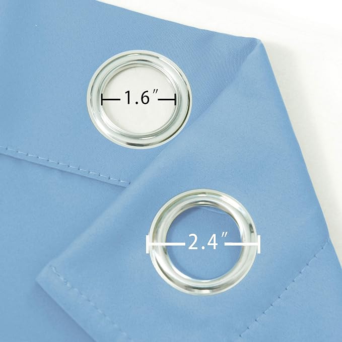 LEMOMO Sky Blue Blackout Curtains 66 x 63 Inch Length/Set of 2 Curtain - Image 6