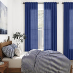 Nanspring Classic Blue Linen Curtains 108 Inches Long - Image 7