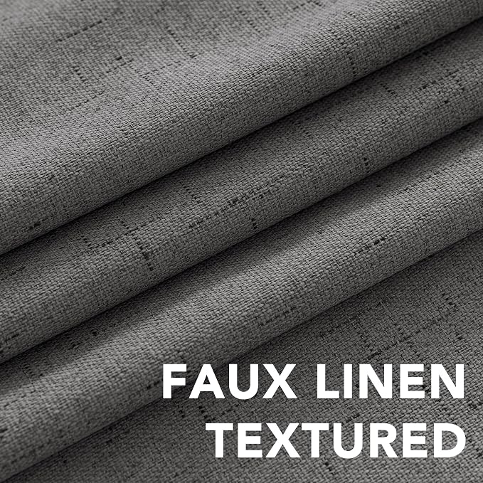 H.VERSAILTEX Linen Blackout Curtains 45 Inches Long 100% Absolutely Blackout - Image 4