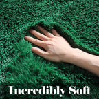 ONASAR Dark Green Area Rugs for Living Room Bedroom, 5x8 Fluffy Shaggy Large Rug - Image 2