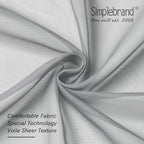 Simplebrand Light Grey Sheer Curtains 63 Inch Length 2 Panels, Rod Pocket Solid - Image 6