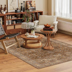 Washable Area Rug 9' x 12' Vintage Traditional Persian Mat - Image 2