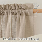 RYB HOME Semi Sheer Linen Blend Curtains - Image 2