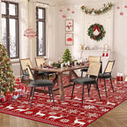 Christmas Rug 6x9 Washable Rugs, Boho Christmas Tree Snowflake Rug Non-Slip - Image 3