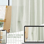 RYB HOME Linen Kitchen Striped Curtains - Image 3