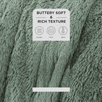 Bedsure GentleSoft Fluffy Sage Green King Size Blanket - Image 2