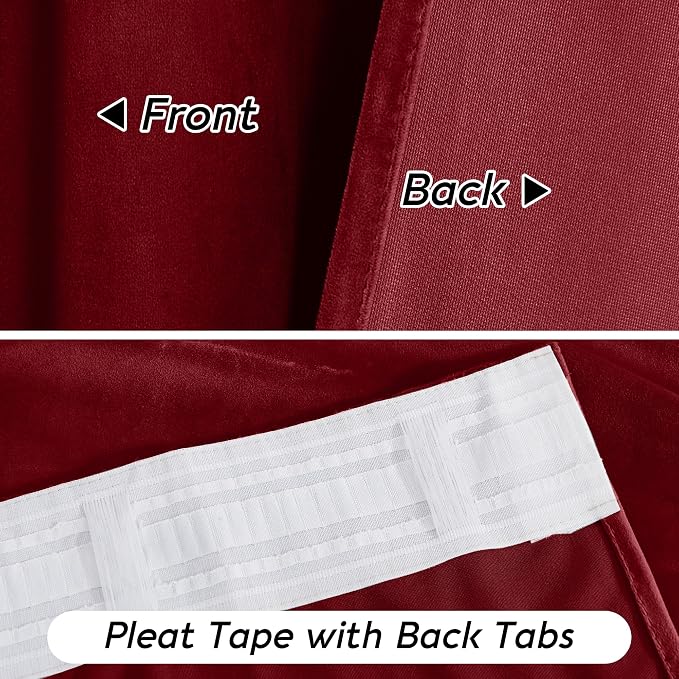 RYB HOME Red Velvet Curtains 84 inches - Image 5