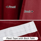 RYB HOME Red Velvet Curtains 84 inches- Room Darkening Curtains Heavy Duty - Image 5