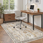 Madane Area Rug 4x6 Washable Rugs: Vintage Living Room Rug Soft Low Pile Non - Image 4