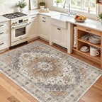 Madane Area Rug 3x5, Washable Vintage Entryway Rugs - Image 2
