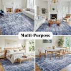 8x10 Area Rugs for Living Room Washable Rug: Anti-Skid Abstract Modern Living - Image 3
