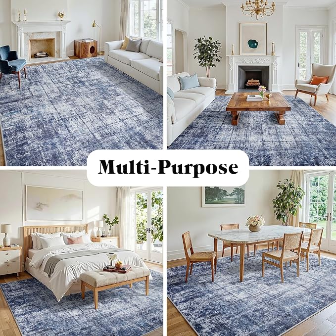 6x9 Area Rugs for Living Room Washable Rug: Anti-Skid Abstract Modern Living - Image 3