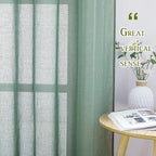 NICETOWN Linen Blend Flax Semi Sheer Window Curtains, Grommet Vertical Drapes - Image 5
