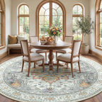 RELEANY Area Rugs 8ft Washable Non-Slip, Floral Vintage Distress Print Pattern - Image 2