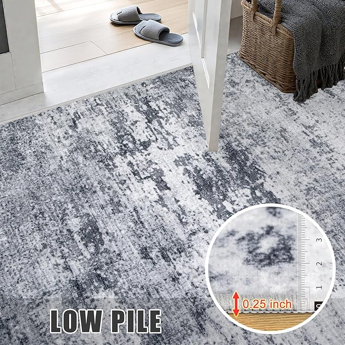 10x14 Area Rug Living Room Rug: Washable Modern Abstract Soft Thin Rug Indoor - Image 8