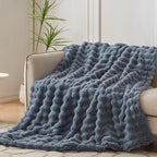 COOVA Faux Fur Throw Blanket for Couch, Cozy Soft and Fuzzy Plush Rabbit Fur - Image 2