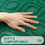 decorUhome Throw Pillow Covers 12x20 Inch Set of 2, Soft Plush Faux Wool Green - Image 2