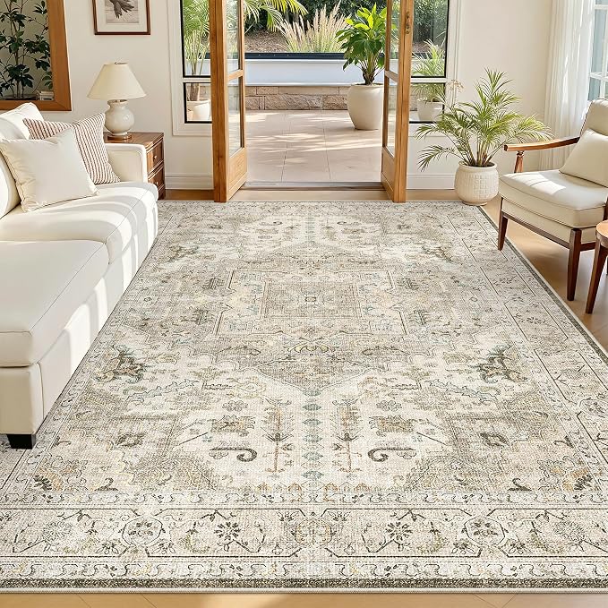 Madane 6x9 Area Rugs for Living Room, Stain Resistant Washable Rugs, Non-Slip by Madane