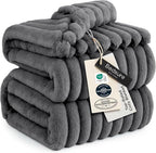 Bedsure GentleSoft Frost Gray Fleece Blanket by BEDSURE