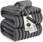 Bedsure GentleSoft Frost Gray Fleece Blanket by BEDSURE