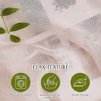 NICETOWN Pink Curtains for Girls Bedroom, Decorative Grommet Flax Linen - Image 3