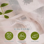NICETOWN Semi Sheer Rich Linen Curtains Flax Texture, Grommet Vertical Thick - Image 4