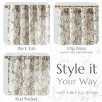 jinchan Floral Curtains 96 Inches Long Black Flower Linen Farmhouse Curtain - Image 5
