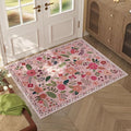 Rugcomf Door Mat Indoor Entrance 2x3 Rug Machine Washable Boho Floral Small by Rugcomf