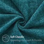 MIULEE Pack of 2 Dark Teal Throw Pillow Covers 12x20 Inch Soft Chenille Lumbar - Image 2